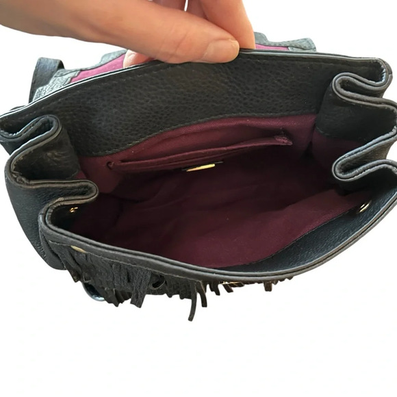 Brian Atwood Leather Fringe Embellished Crossbody Bag - Picture 5 of 7